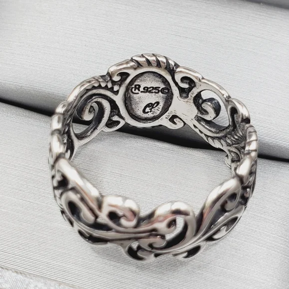 Genuine Blue Sleeping Beauty Turquoise 925 Sterling Silver Eternity Swirl Ring - Picture 4 of 6